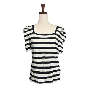 Ralph Lauren “Black Label” Black and White Striped Blouse Size Medium
